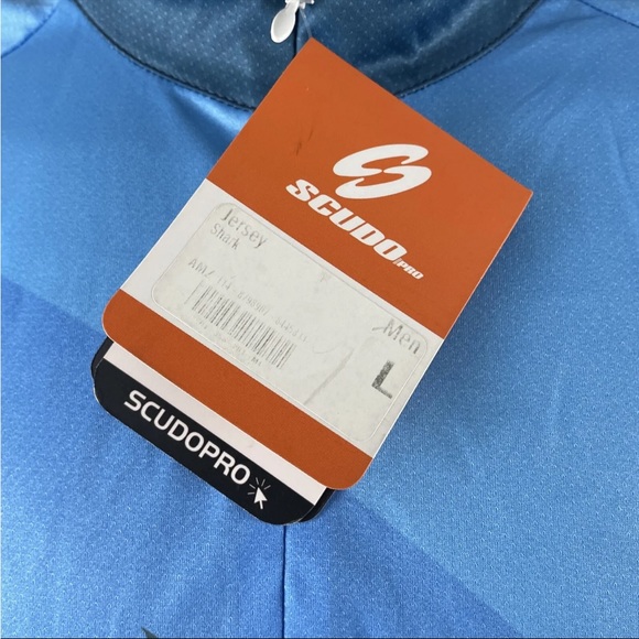 New Mens Scudo Pro Cycling 1/2 Zip Jersey Sz L NWT Shark 3 Pocket - Picture 3 of 8